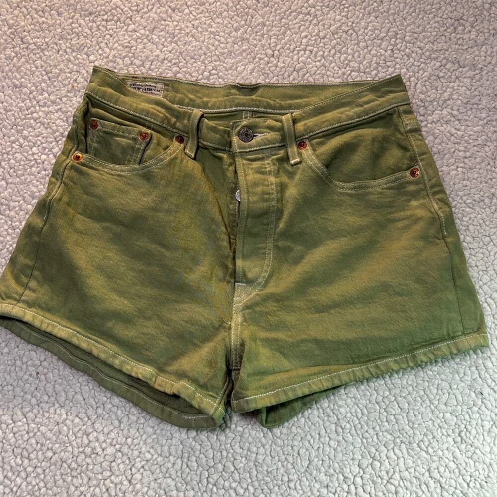 Levi’s 501 Premium High Rise Cutoff Shorts Green 26.5